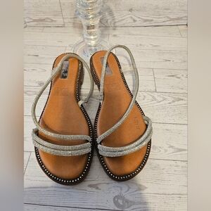 EF-EF Rhinestone Sandals Flats Made in Mexico Women’s Size 8 (MX 25)